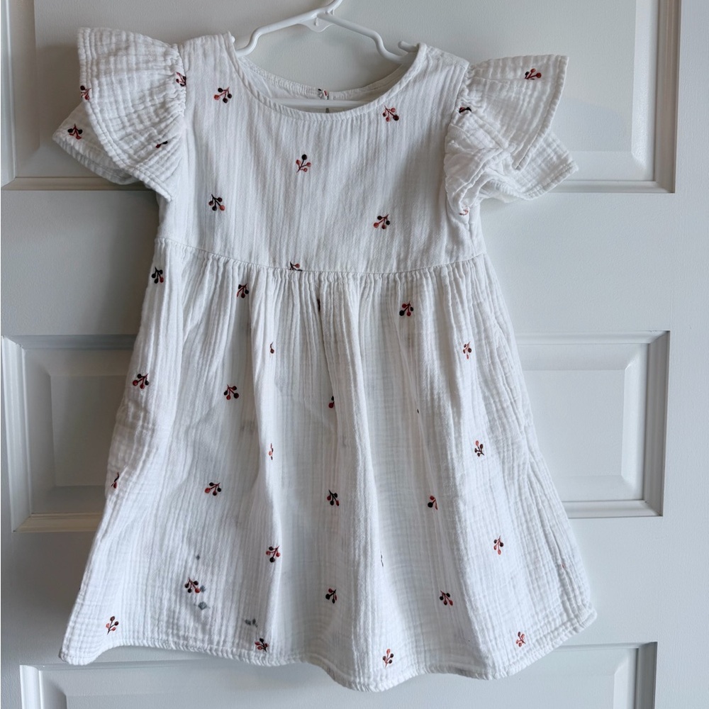 Cat & Jack White Dress with Floral Details 5T